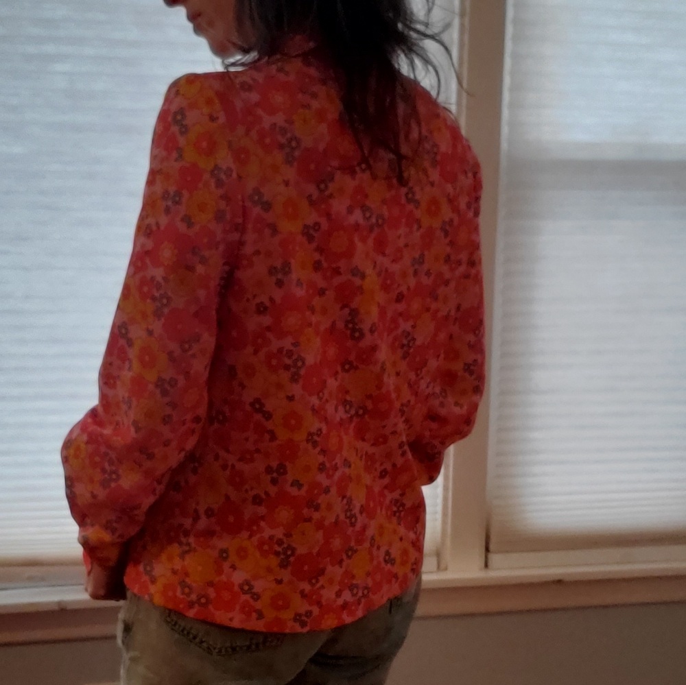 3/$25 "1970's Vintage" floral button up sz sm - Picture 12 of 13